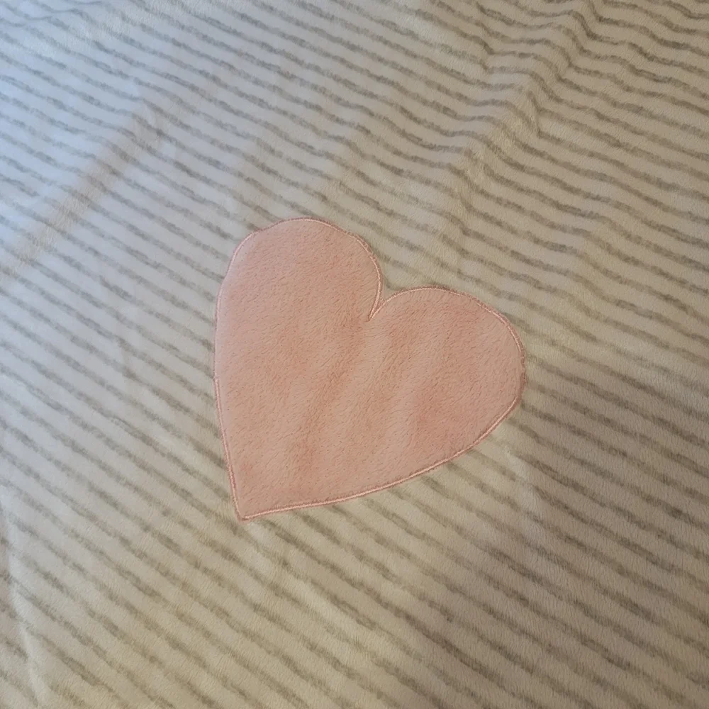 Baby Blanket Plush Heart Pink Sherpa T17 Just Born